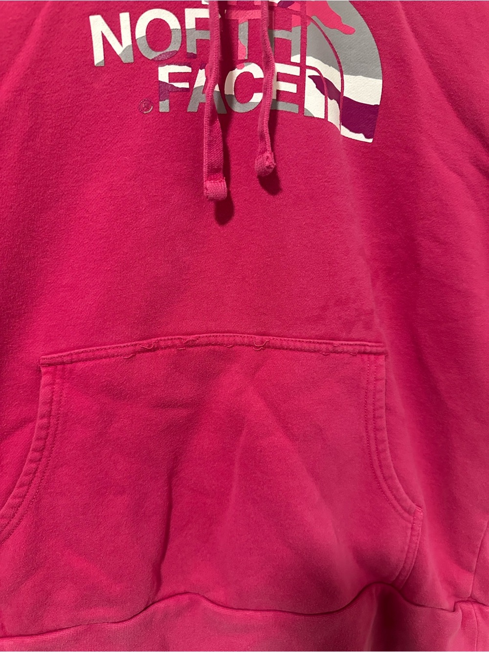 The North Face Women's Pink Camo Logo Hoodie Sweatshirt - Picture 2 of 7